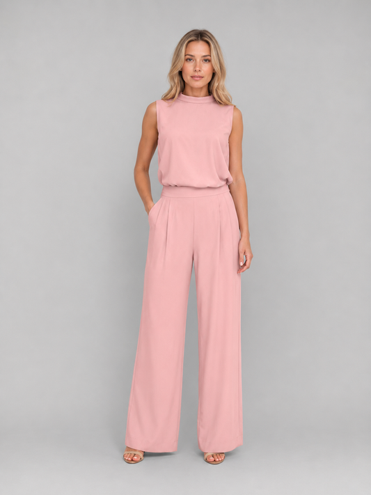 Women's Wide Leg Two Piece Set - Sleeveless Casual Matching Co-Ord