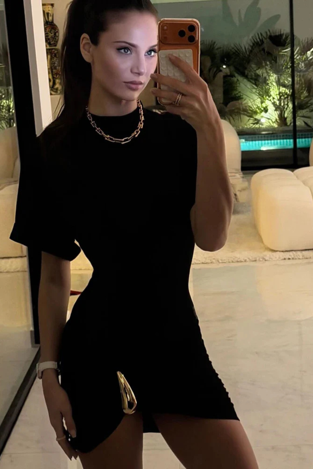 Women's Stretch Bodycon Mini Dress | Elegant Summer Cocktail Dress with Side Slit 5