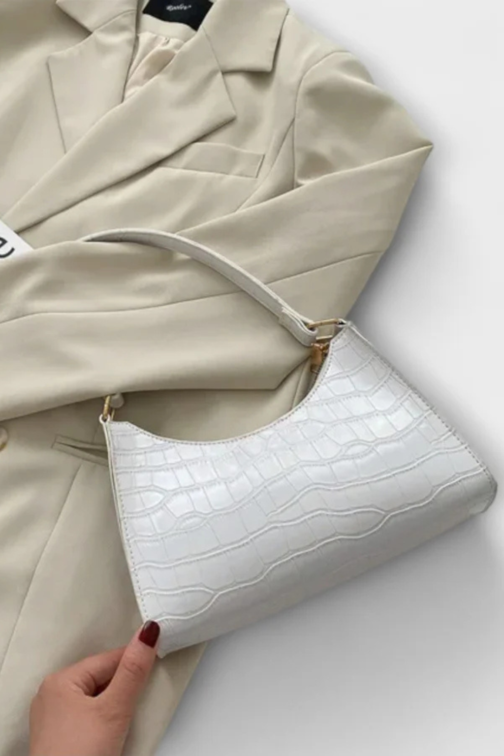 Women's Textured Leather Shoulder Bag | Elegant Compact Crossbody Purse 10