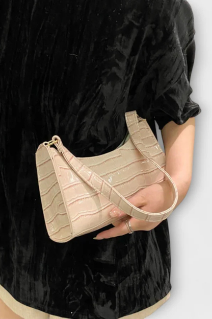 Women's Textured Leather Shoulder Bag | Elegant Compact Crossbody Purse 2