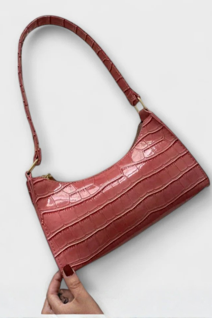 Women's Textured Leather Shoulder Bag | Elegant Compact Crossbody Purse 4