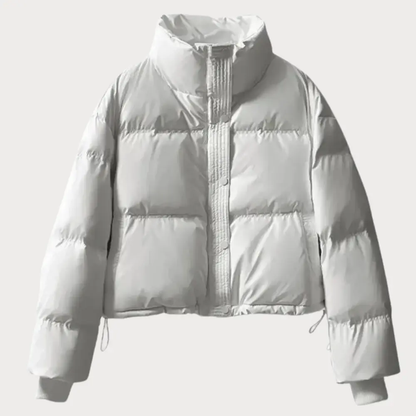 Women's Cropped Puffer Jacket - Quilted Winter Coat
