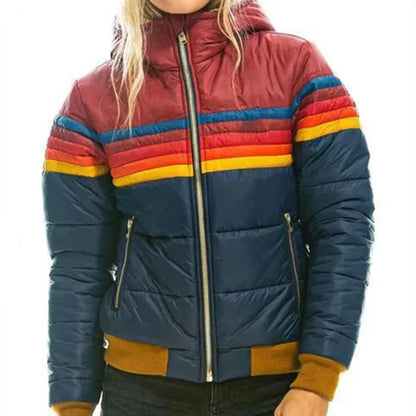 Women's Hooded Puffer Jacket - Retro Winter Coat