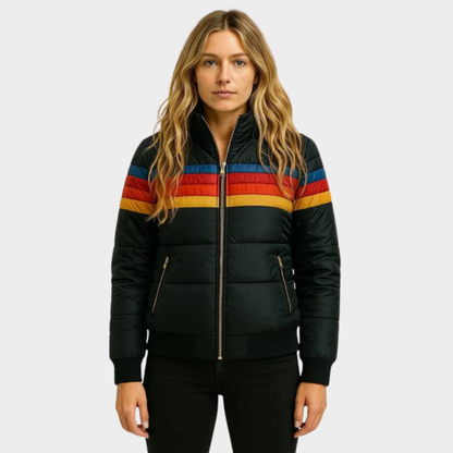 Women's Hooded Puffer Jacket - Retro Winter Coat