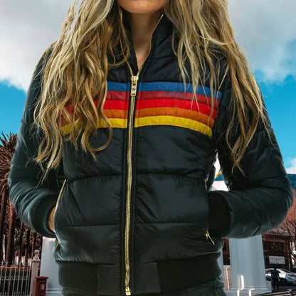 Women's Hooded Puffer Jacket - Retro Winter Coat