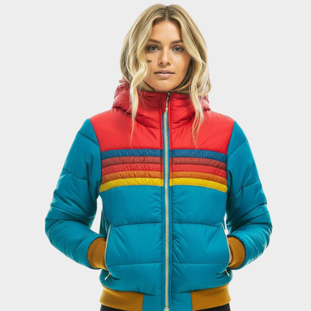 Women's Hooded Puffer Jacket - Retro Winter Coat