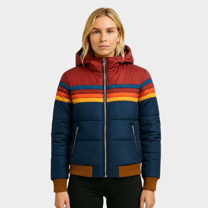 Women's Hooded Puffer Jacket - Retro Winter Coat
