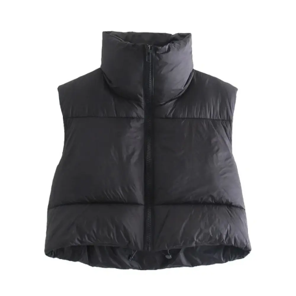Women's Cropped Puffer Vest - Quilted Winter Vest