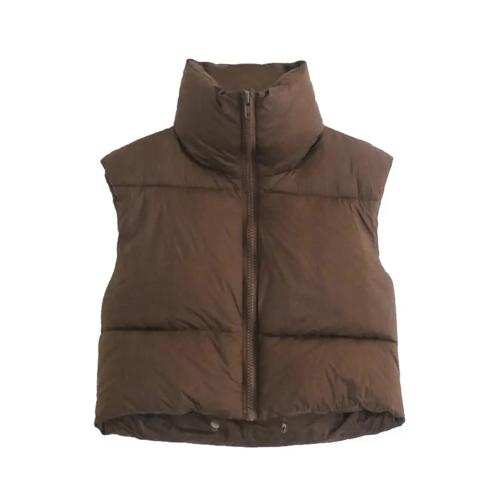 Women's Cropped Puffer Vest - Quilted Winter Vest
