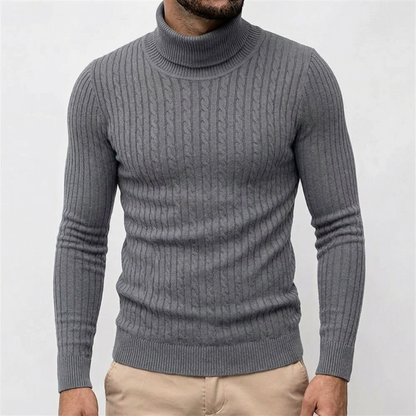 Men's Turtleneck Sweater - Warm Knit Fall Pullover