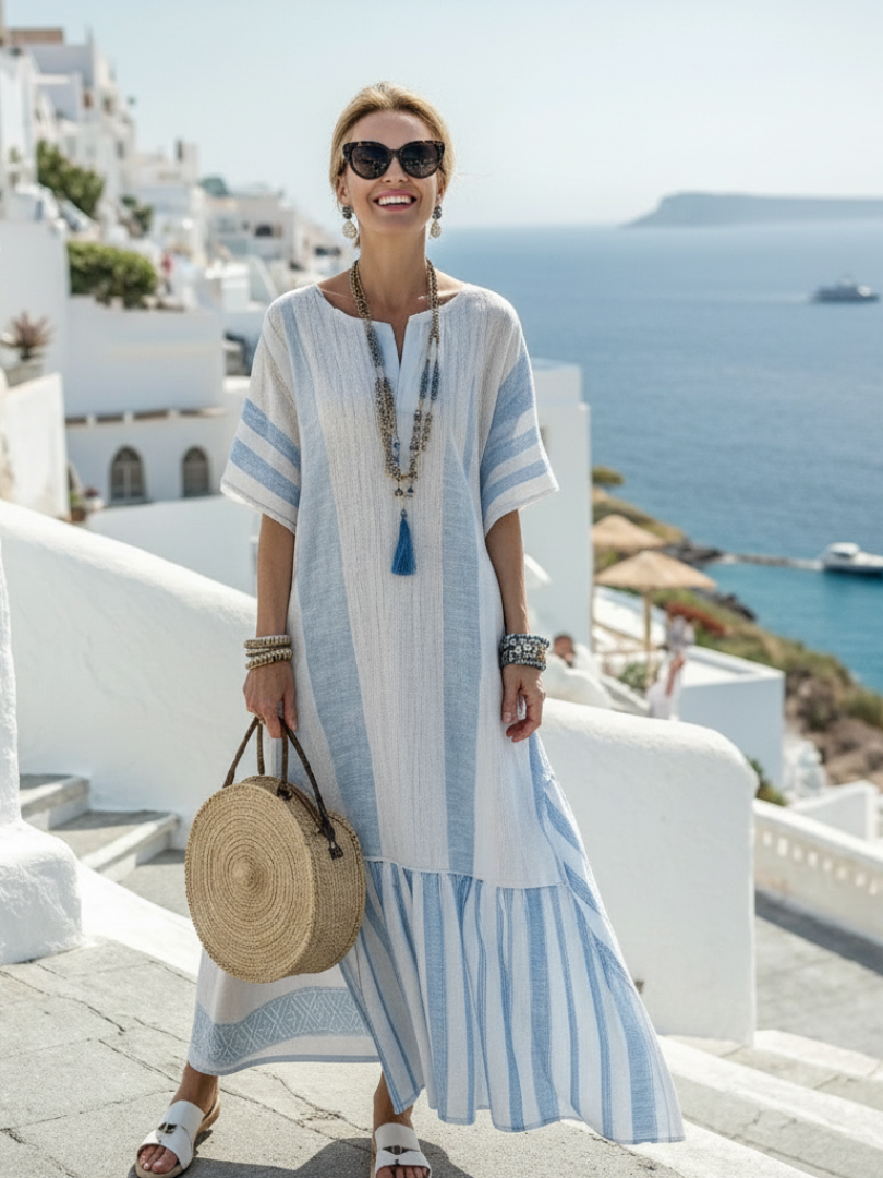 Ivrya | Casual Striped Dress Women Elegant Summer Look