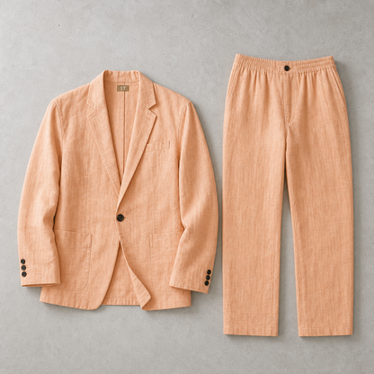 Men's Linen Suit Set - Blazer and Trousers