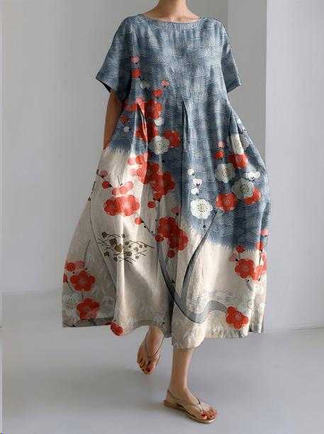 Aridessa | Floral Loose Fit Midi Dress | Wedding Guest Summer Dress