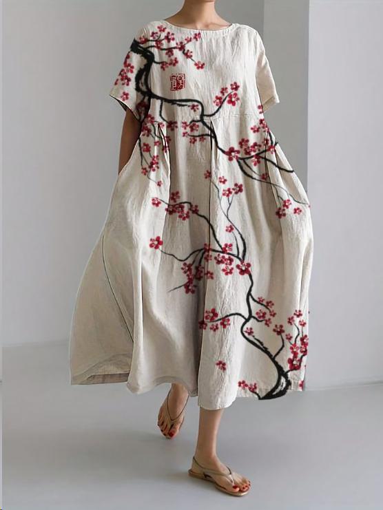 Aridessa | Floral Loose Fit Midi Dress | Wedding Guest Summer Dress