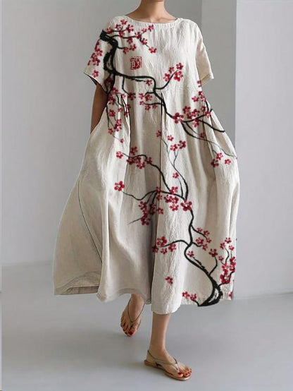 Aridessa | Floral Loose Fit Midi Dress | Wedding Guest Summer Dress