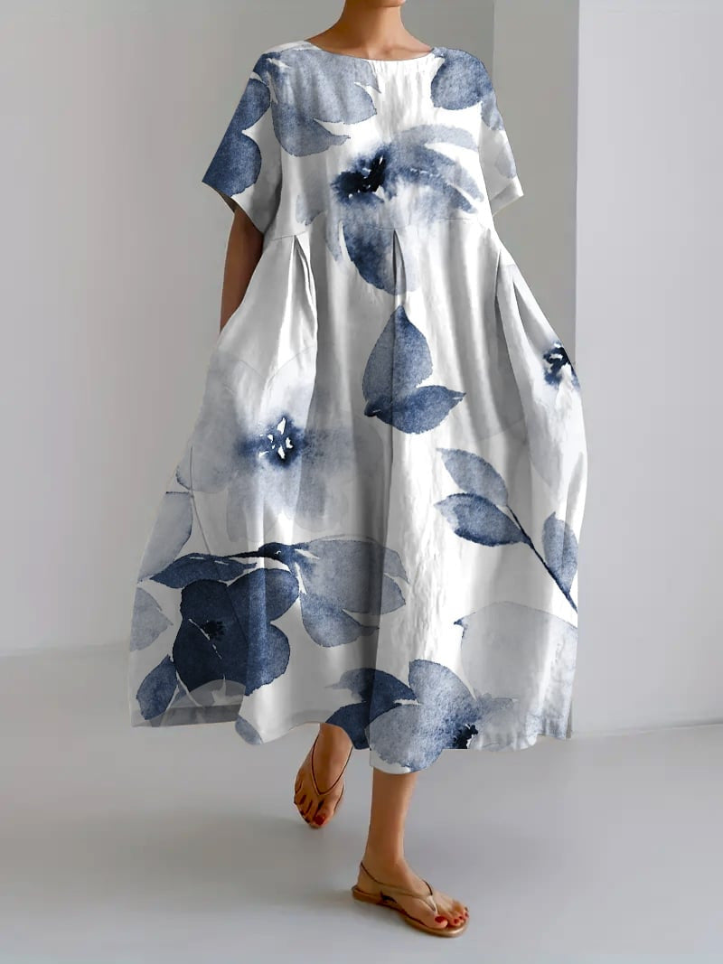 Aridessa | Floral Loose Fit Midi Dress | Wedding Guest Summer Dress