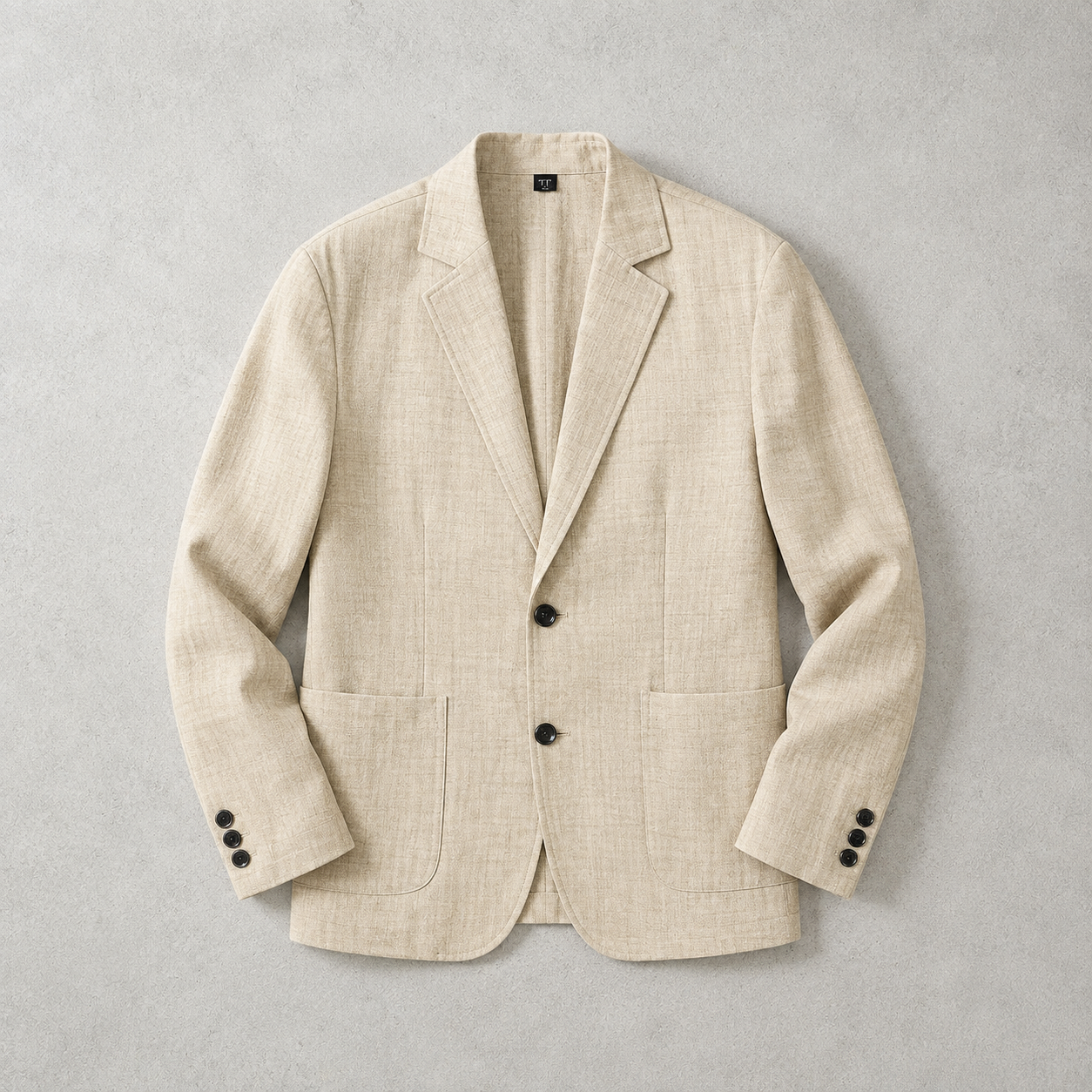 Men's Linen Blend Blazer - Textured Casual Jacket