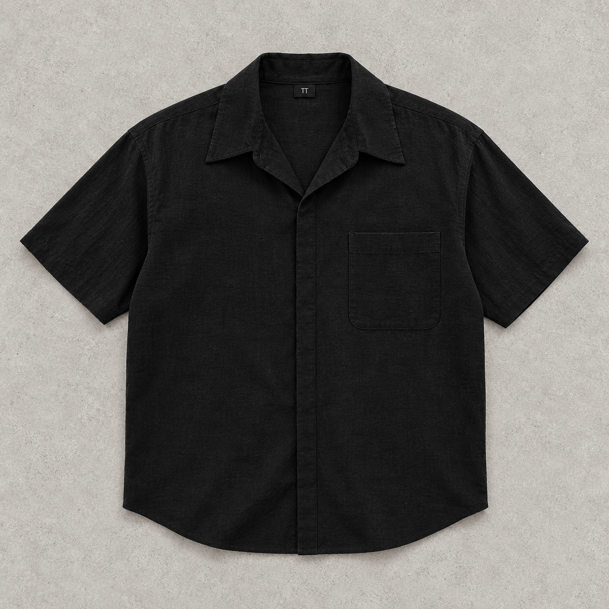 Men's Short Sleeve Shirt - Textured Casual Button Down