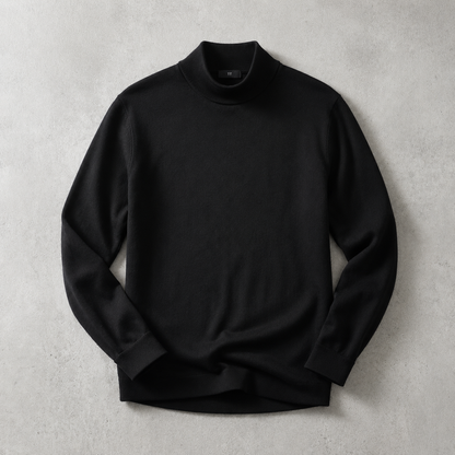 Men's Mock Neck Sweater - Knit Casual Pullover