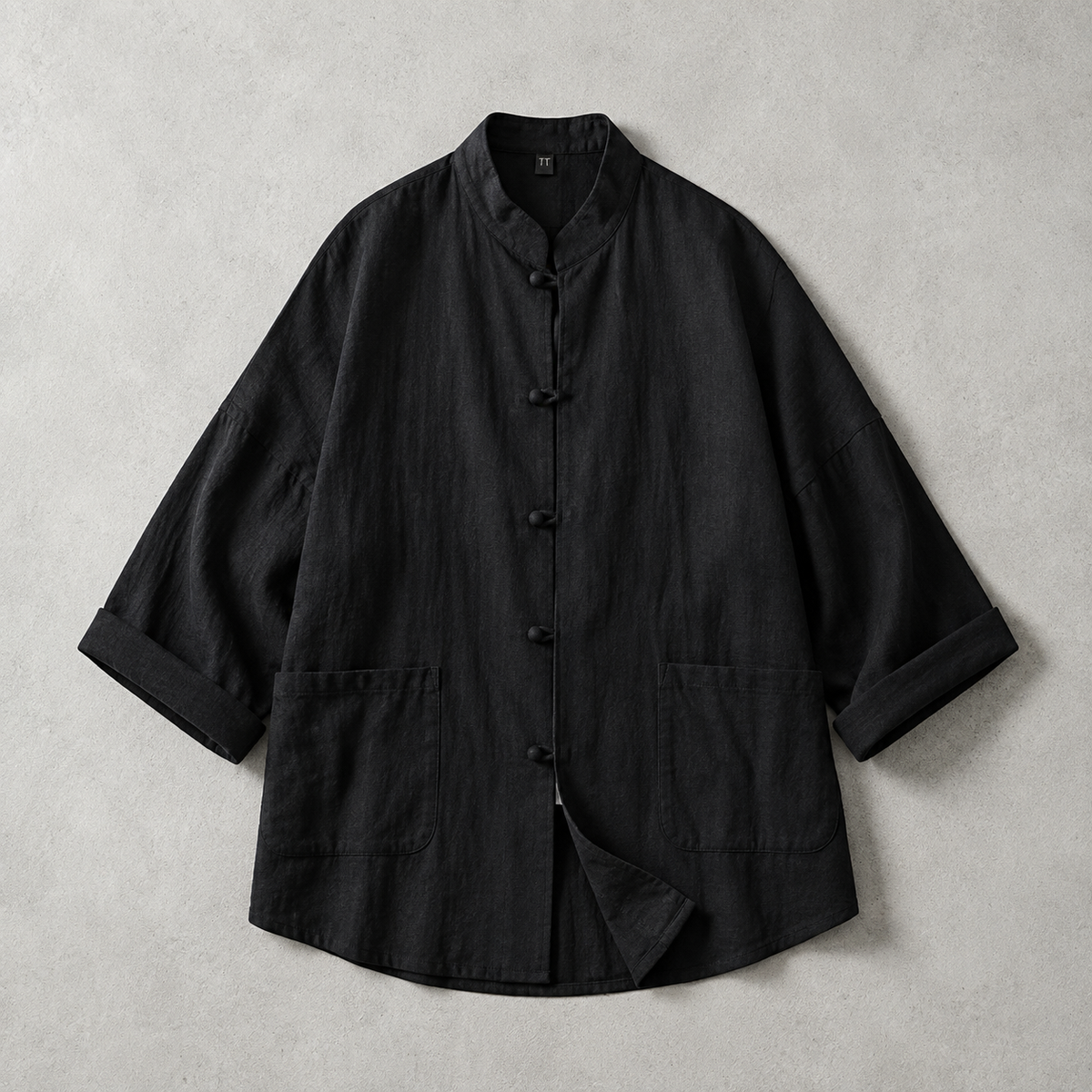 Men's Overshirt - Stand Collar Button Front Casual Shirt