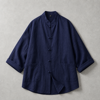 Men's Overshirt - Stand Collar Button Front Casual Shirt