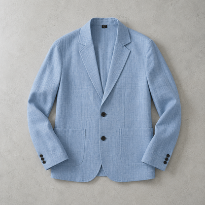 Men's Linen Blend Blazer - Textured Casual Jacket