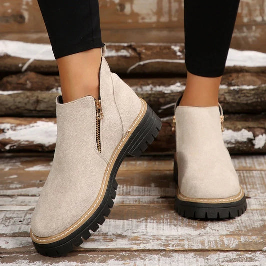 Women's Waterproof Boots Non-Slip Sole Side-Zip