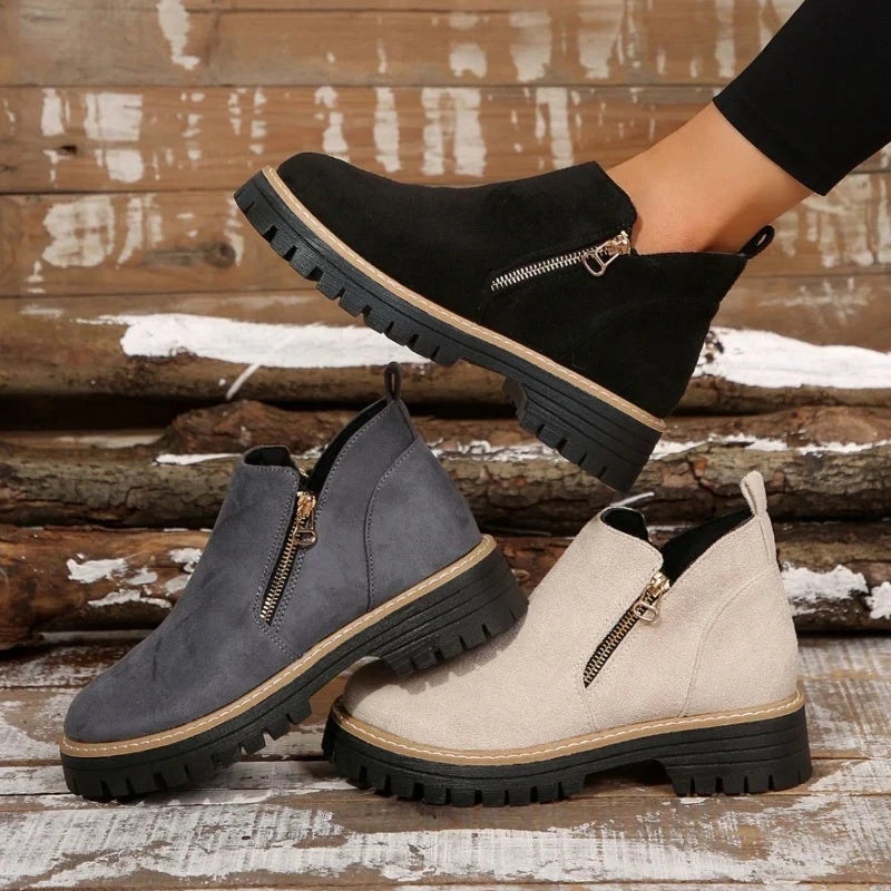 Women's Waterproof Boots Non-Slip Sole Side-Zip