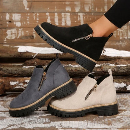 Women's Waterproof Boots Non-Slip Sole Side-Zip