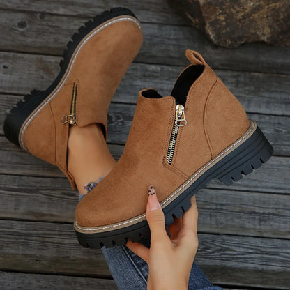 Women's Waterproof Boots Non-Slip Sole Side-Zip