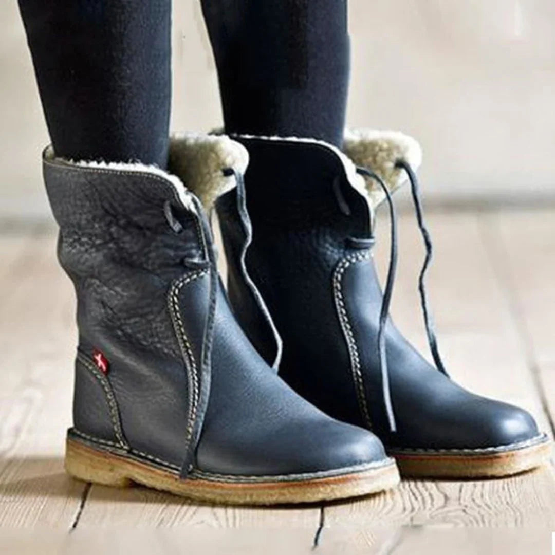 Women's Winter Boots Warm Waterproof Foldable Collar