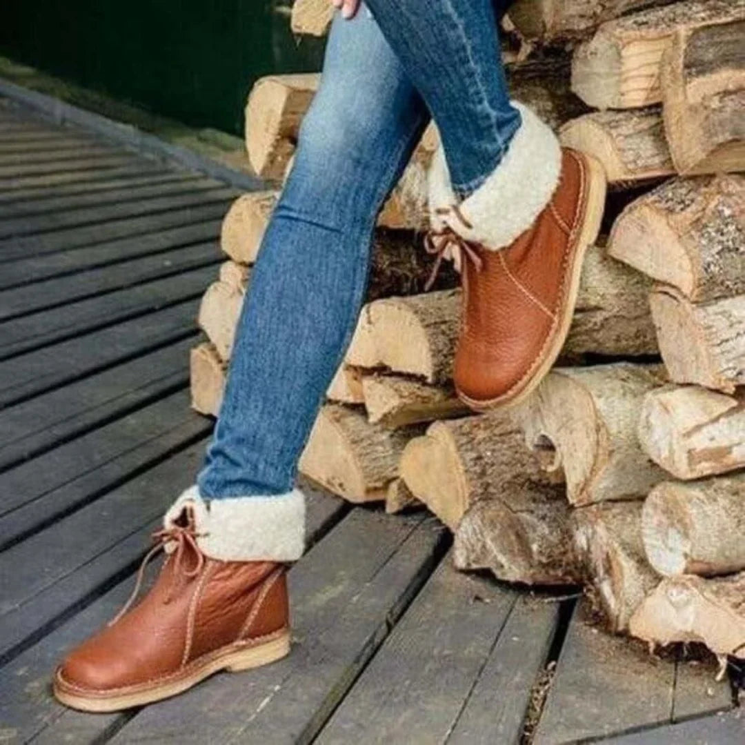 Women's Winter Boots Warm Waterproof Foldable Collar