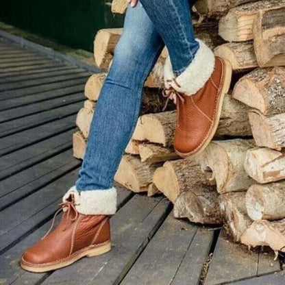 Women's Winter Boots Warm Waterproof Foldable Collar