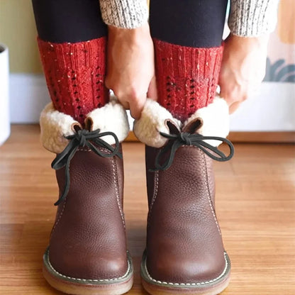 Women's Winter Boots Warm Waterproof Foldable Collar