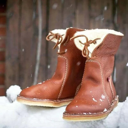Women's Winter Boots Warm Waterproof Foldable Collar