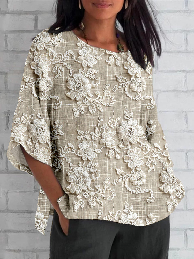 Brilora | Women's Floral Top with Stylish Casual Design