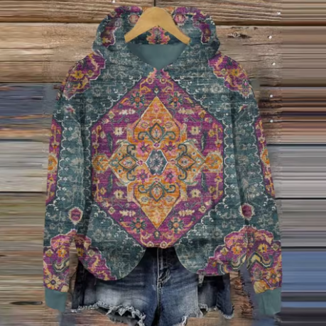 Women's Graphic Print Hoodie – Long Sleeve Pullover