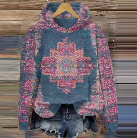 Women's Graphic Print Hoodie – Long Sleeve Pullover
