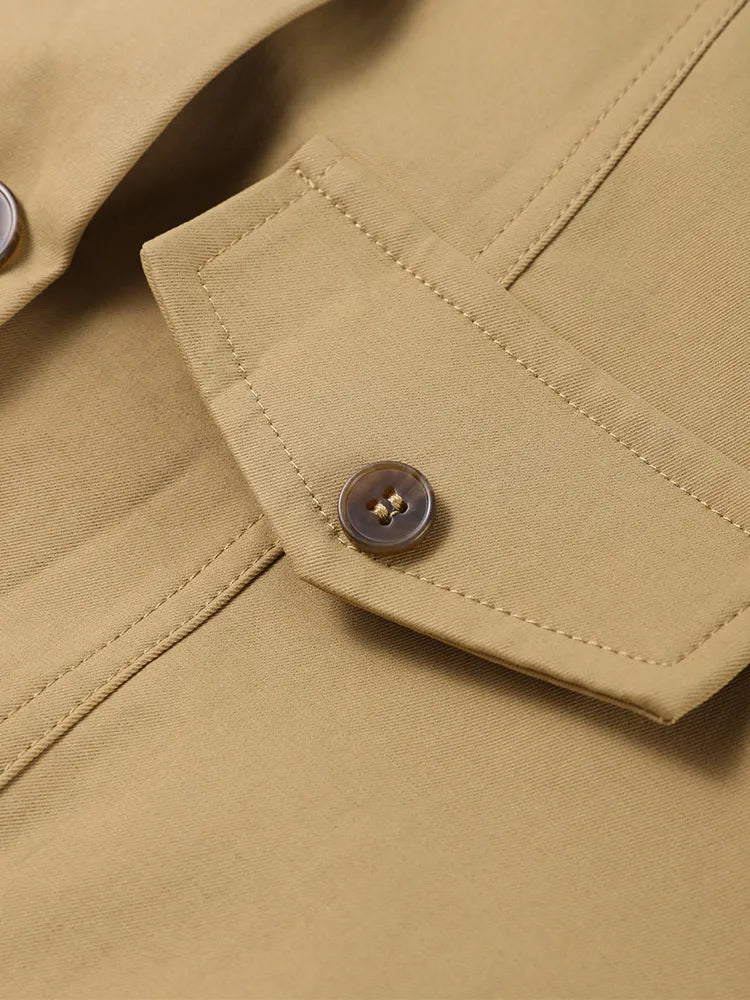 Women's Utility Jacket - High Collar Button Front