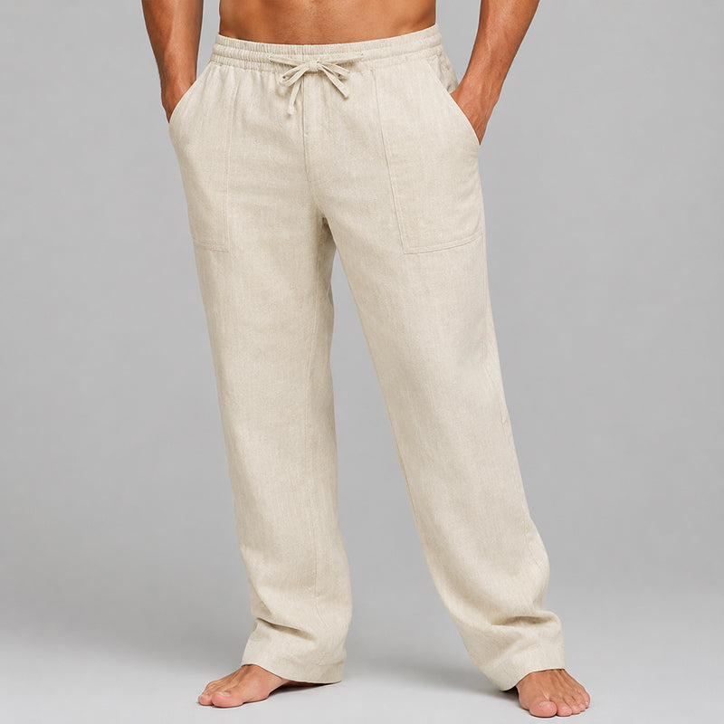Caulanthe | Wide-Leg Linen Blend Relaxed Fit Pants