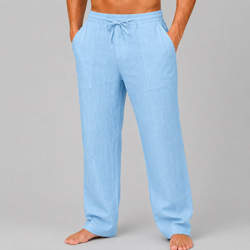 Caulanthe | Wide-Leg Linen Blend Relaxed Fit Pants