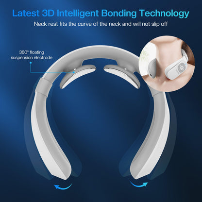 Cordless Neck Massager with Heat | EMS Pulse Massage & Adjustable Intensity | Portable Neck Relief Device