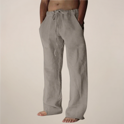 Cornelius | Men's Linen Wide-Leg Trousers with Drawstring Waist