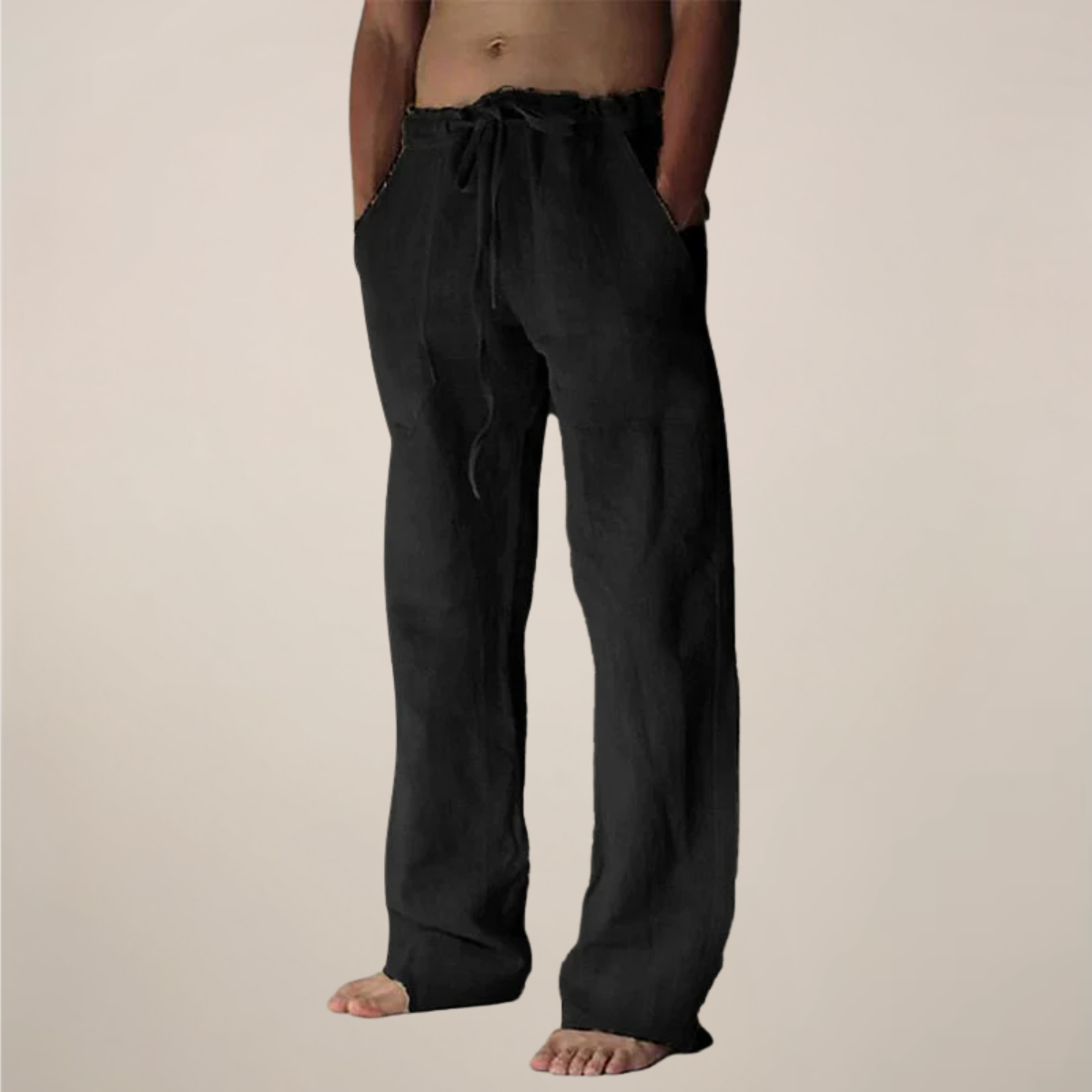 Cornelius | Men's Linen Wide-Leg Trousers with Drawstring Waist