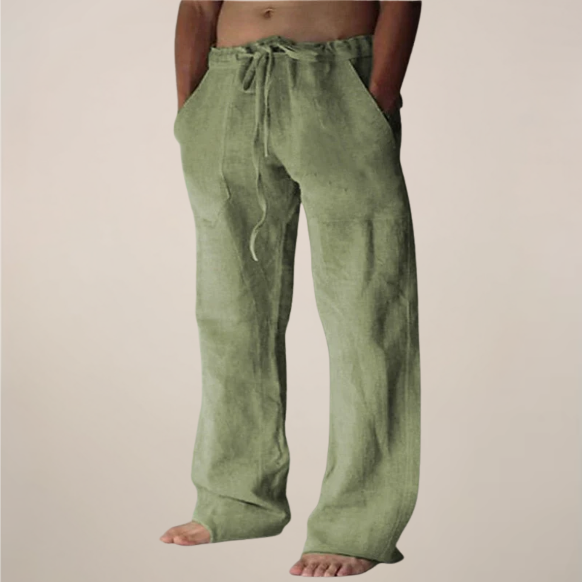 Cornelius | Men's Linen Wide-Leg Trousers with Drawstring Waist