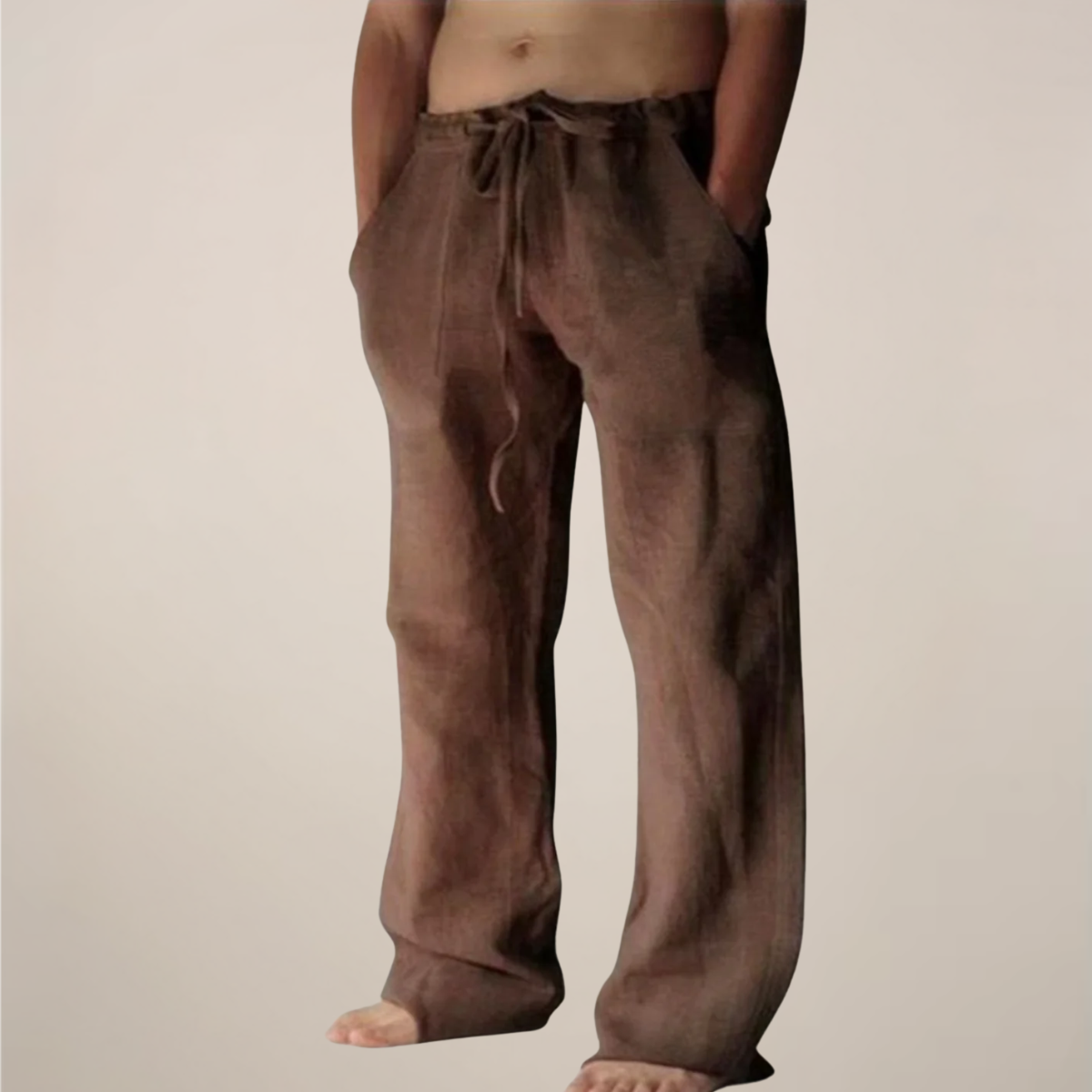 Cornelius | Men's Linen Wide-Leg Trousers with Drawstring Waist