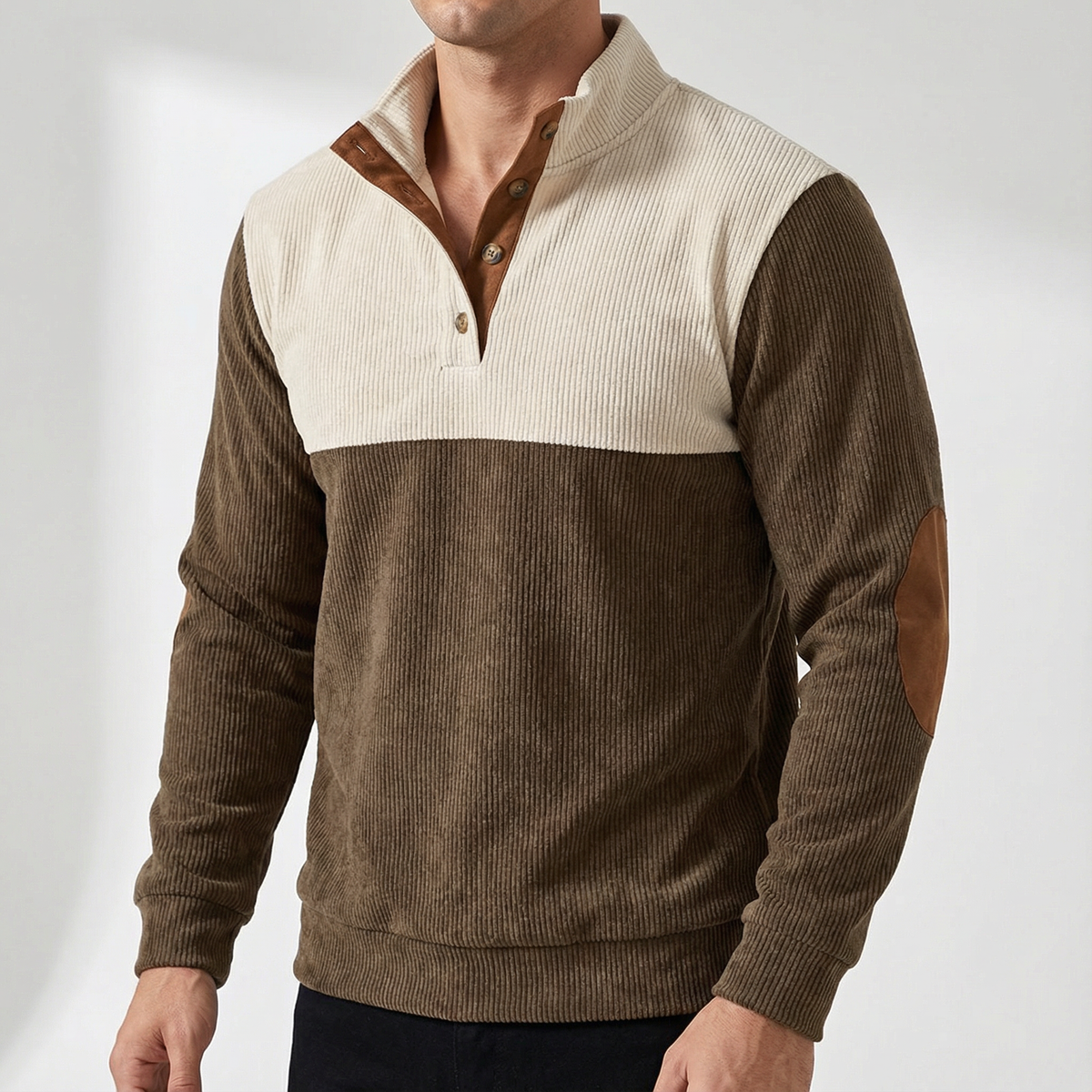 Men's Corduroy Shirt - Casual Button Down Long Sleeve