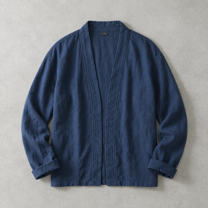 Men's Linen Cardigan - Lightweight Open Front Casual Sweater