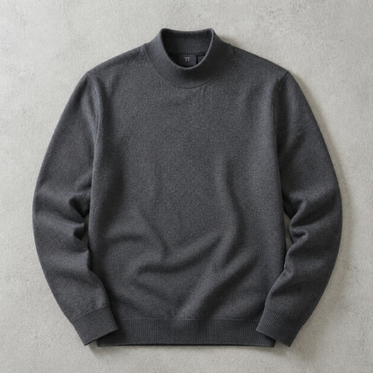 Men's Mock Neck Sweater - Knit Casual Pullover