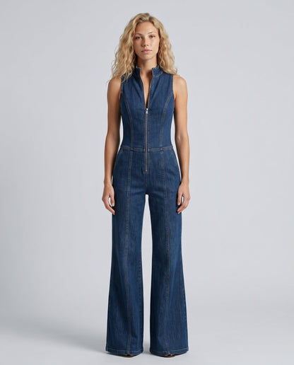 Delora | Women's Sleeveless Denim Jumpsuit for Casual Summer Wear